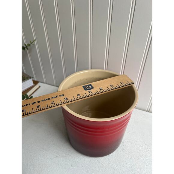 Le Creuset Stoneware Crock Utensil Holder Ombre Red | Kitchen Counter Decor - Picture 2 of 10